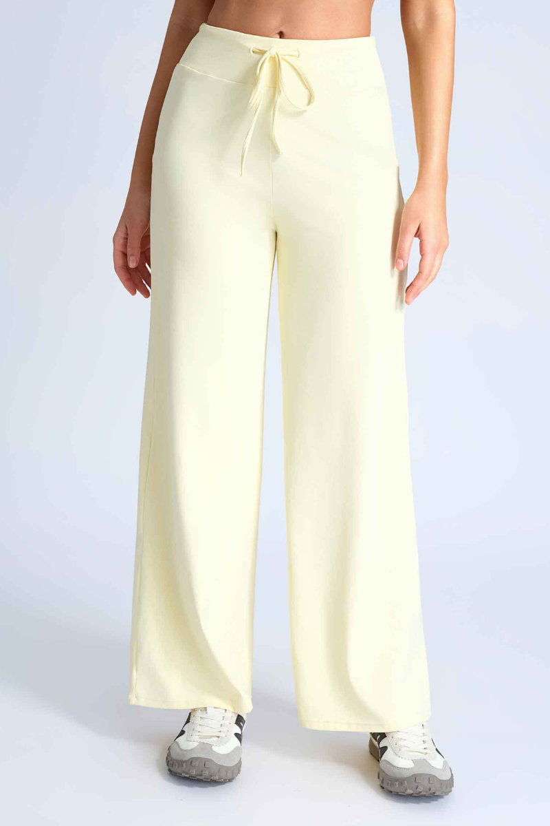 Women's Sports Solid Drawstring Wide-Leg Yoga Pants