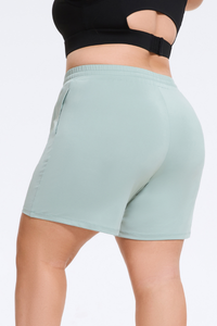 Plus Size Women's Drawstring Waist Loose-Fit Athleisure Shorts