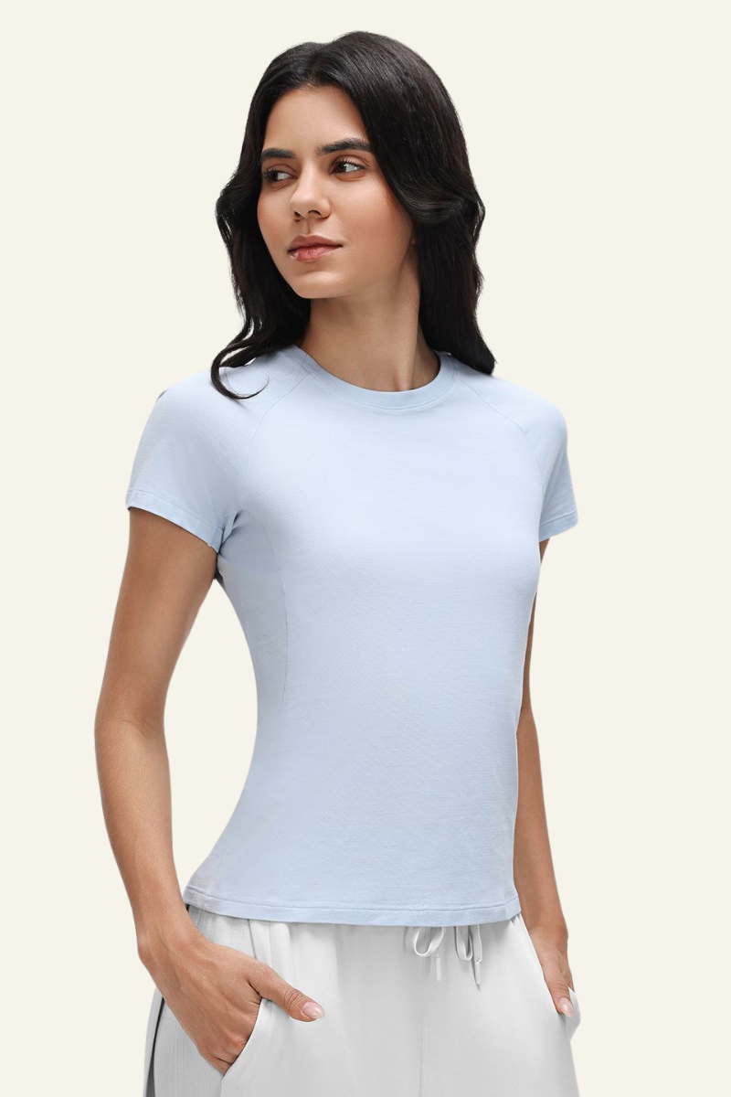 Women's Round-necked Slim Athletic T-Shirt.