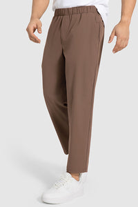 Men Summer Loose Lightweight Quick-Dry Breathable Straight Leg Cropped Casual Workout Sport Pants