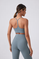 Women Running Sexy Y Back Anti-Shock Gathering Yoga Sports Bra
