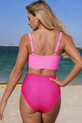 Women's Twist-Front Cross-Waist Two Piece Bikini