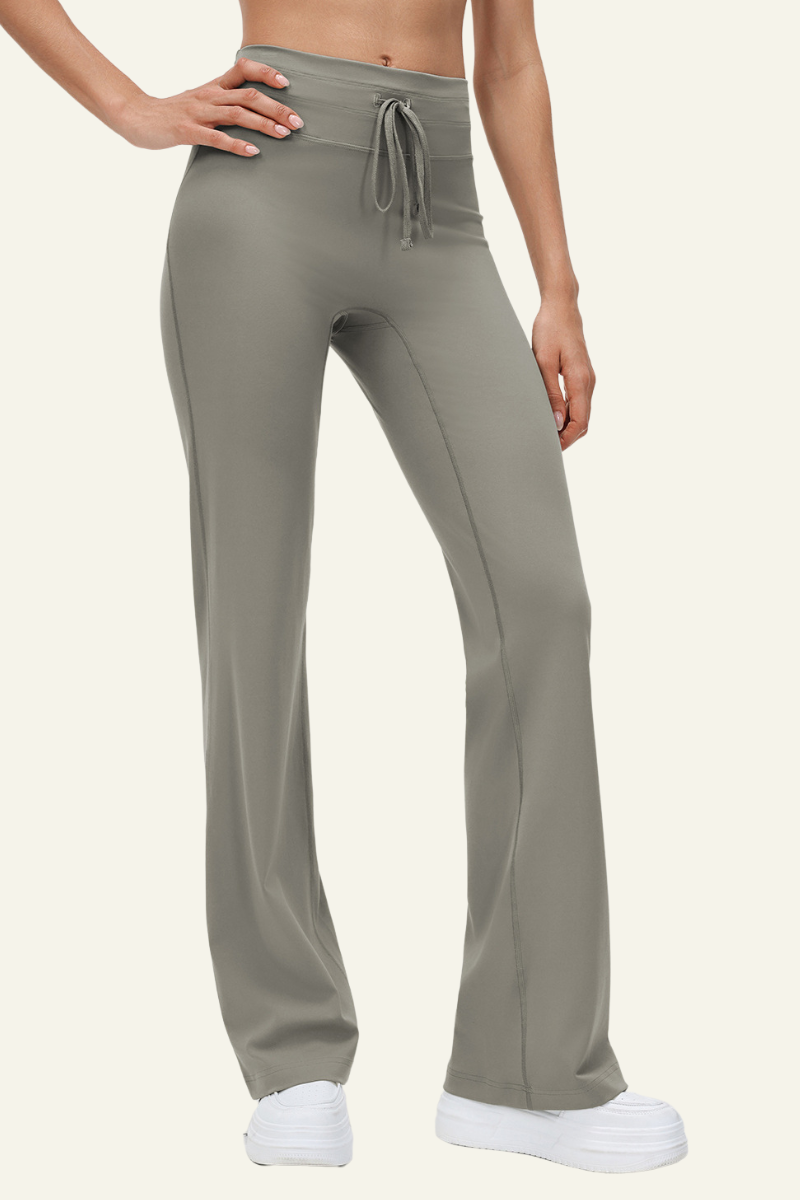 Women's Athletic High-Waist Drawstring Flared Yoga Pants.