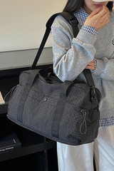 Fashionable Plaid Portable Carry-On Travel Duffel Bag