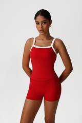 Women High-Waisted Butt-Lifting Yoga Set: Vest + Shorts