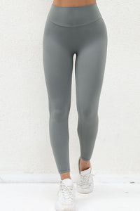 Women Button Work Pocket High Waisted Hip Lifting Stretchy Skinny Yoga Running Fitness Pants