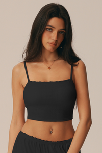 Women's Athletic Lace Trim Thin Strap Yoga Bra