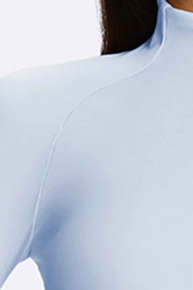 Women Semi-Zip Slim Fit Long Sleeve Athletic Top