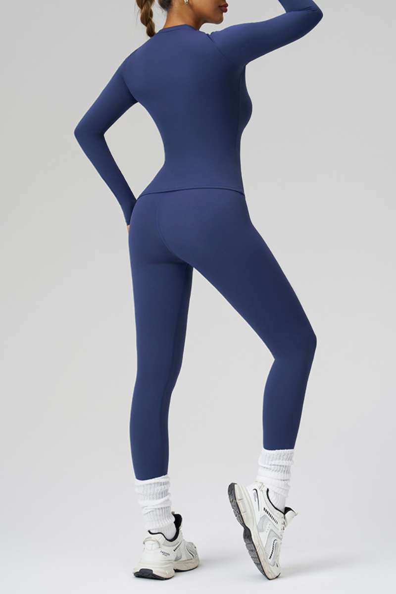 Women's Long Sleeve Shirt And Yoga Leggings Two-Piece Set