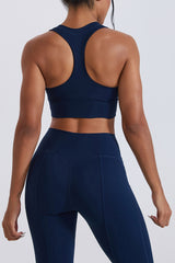 Women V-Neck Cross Back Quick-Dry Yoga Sports Bra