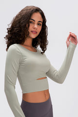 Women'S Yoga Slim Fit Long Sleeved Thumbhole