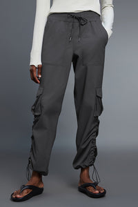 Women Fleece-Lined Cargo Jogger Adjustable-Cuff Utility Workout Pants