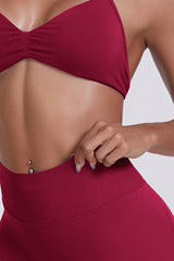 Women Halter Neck Yoga Set: High-Waisted Sculpting Shorts + Backless Sports Bra