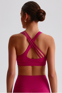Women's Asymmetrical  Cross Back Sports Bra
