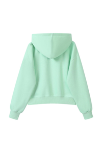 Women's Fall Cropped Relaxed Solid Sports Hoodie