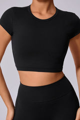 Women Cross Back Large Backless Removable Bra Pads Can Be Worn Outside Sports Fitness Yoga Short Sleeve