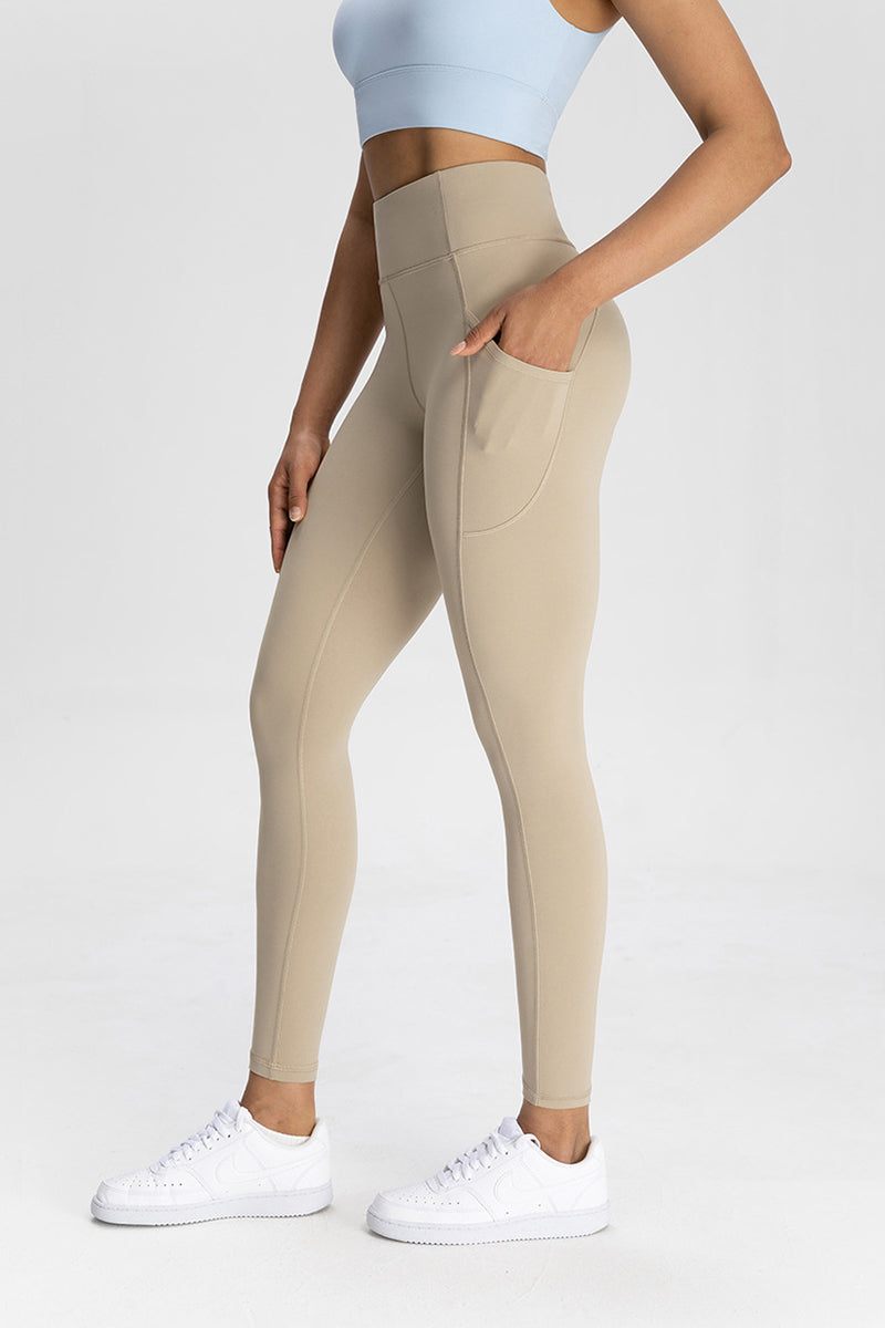 Women Pocket High-Waisted Naked Feel Quick-Dry Yoga Leggings