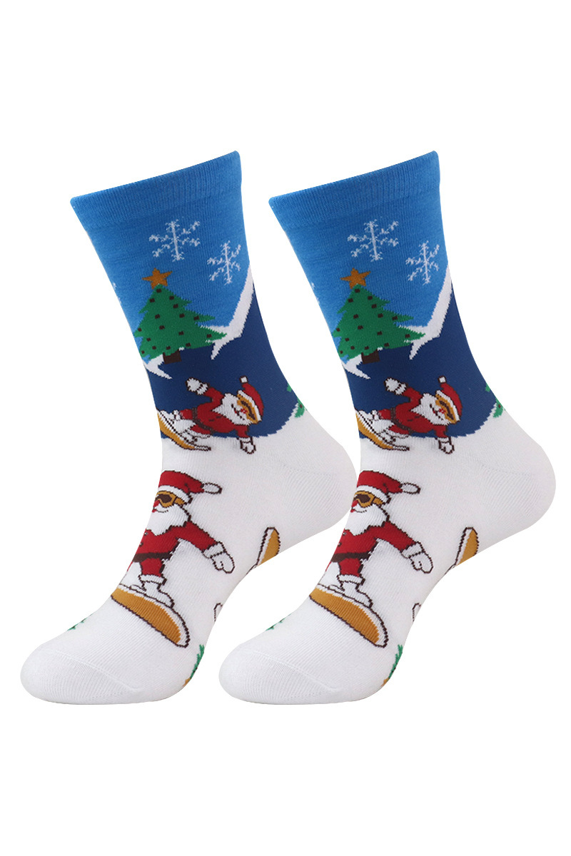 Unisex Christmas Graphic Print Mid-Calf Crew Socks