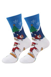 Unisex Christmas Graphic Print Mid-Calf Crew Socks