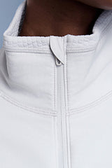 Women Waffle Knit Stand Collar Slim Fit Zip Up Athletic Jacket