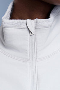 Women Waffle Knit Stand Collar Slim Fit Zip Up Athletic Jacket