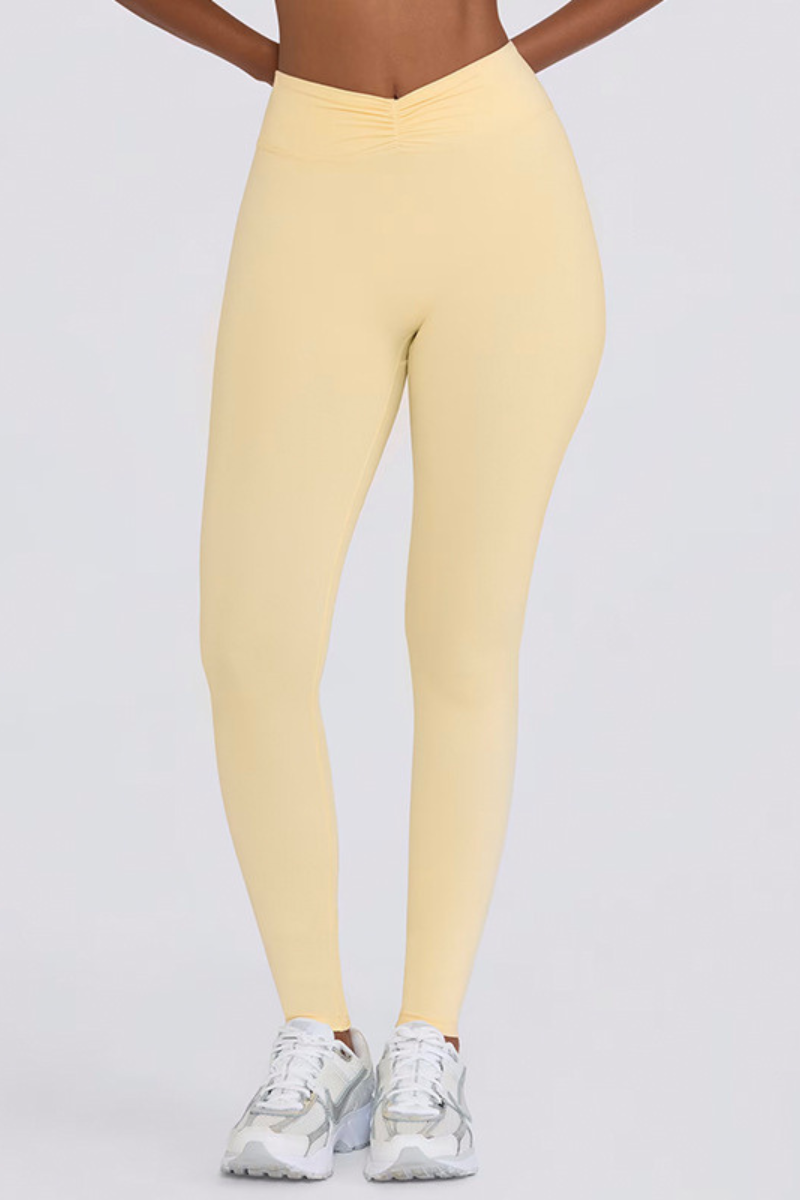 Women's Brushed Pleated Sports Yoga Legging