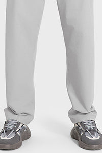 Men Loose Lightweight Quick-Dry Breathable High-Elastic Draped Straight-Leg Workout Sweatpants