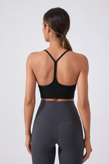 Women Running Sexy Y Back Anti-Shock Gathering Yoga Sports Bra