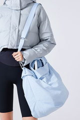 Unisex Nylon Water-Resistant Tote Bag with Adjustable Shoulder Strap