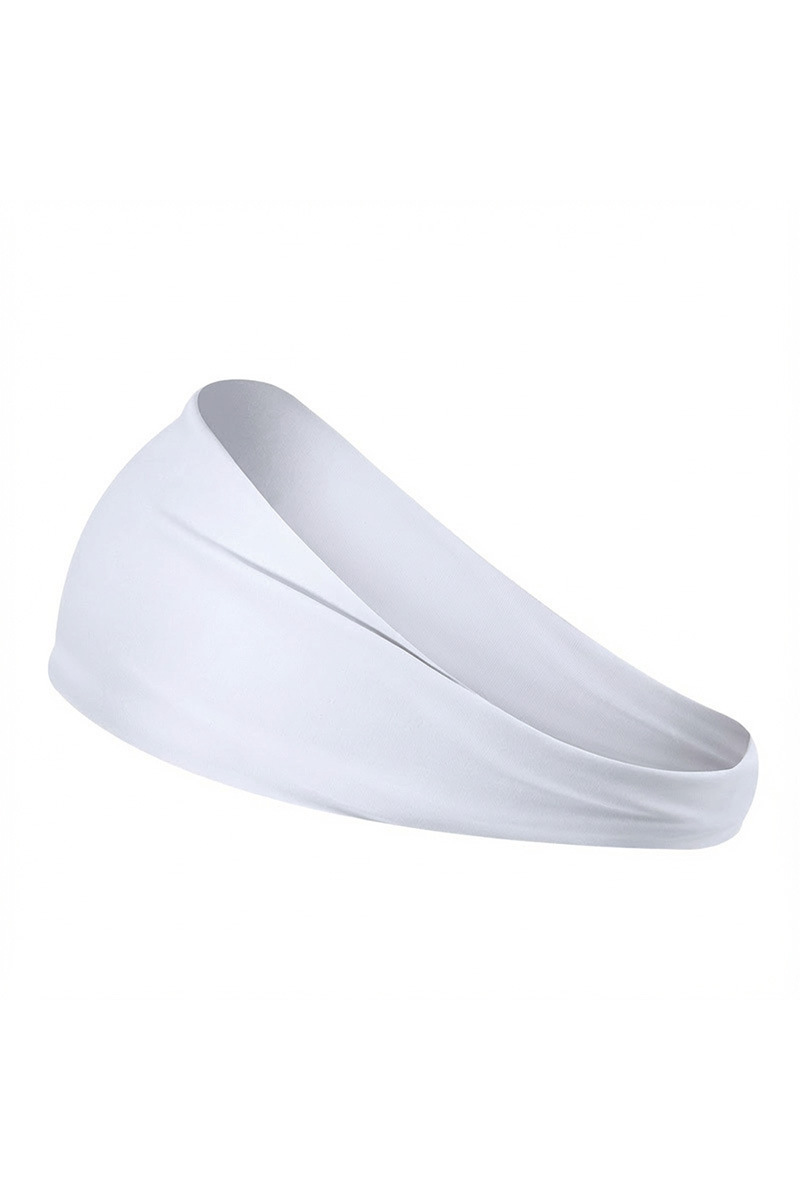 Wide-brimmed pleated sport headband.
