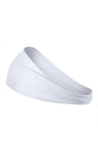 Wide-brimmed pleated sport headband.