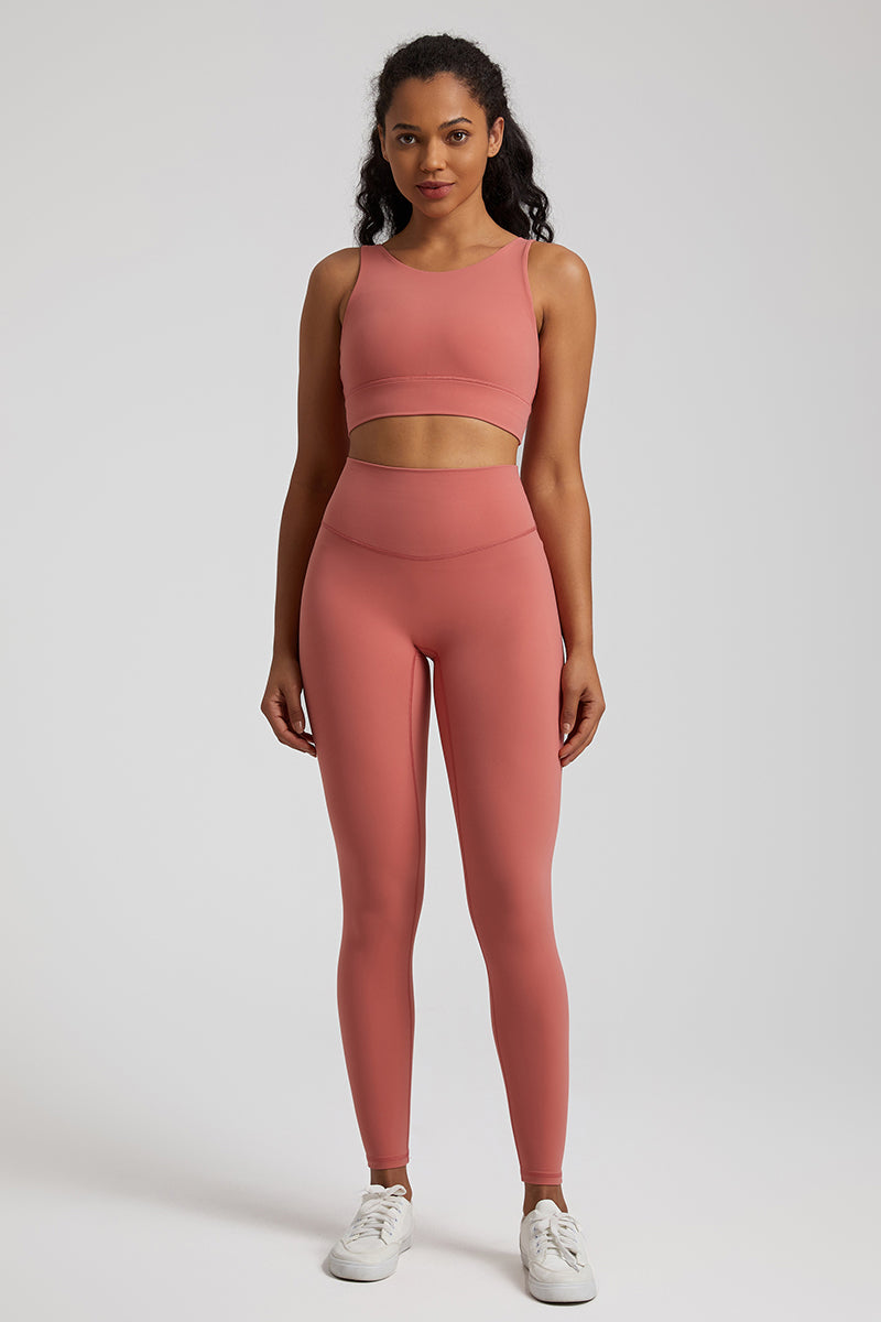 Double Strap Bra + 2-Piece Sports Leggings Set