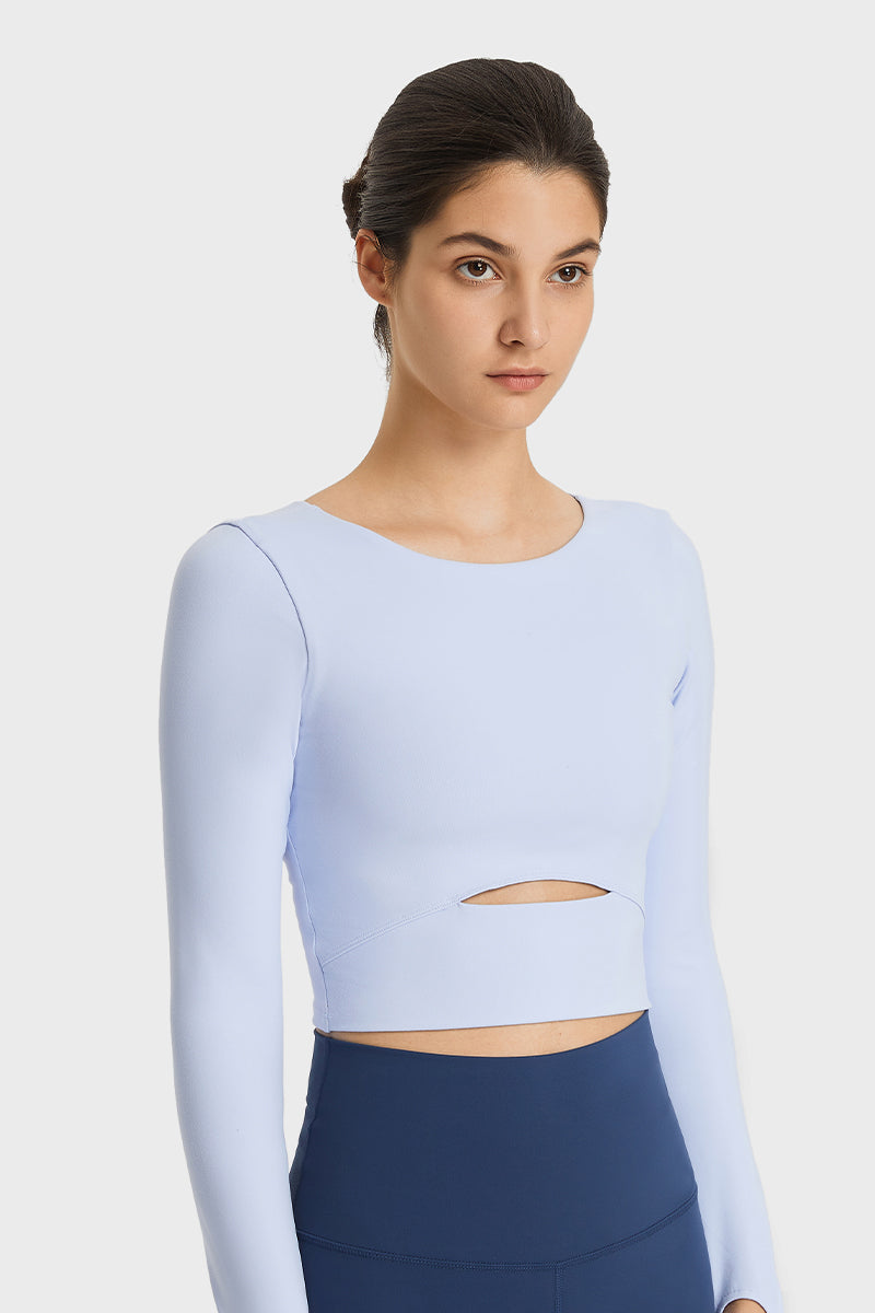 Women'S Yoga Slim Fit Long Sleeved Thumbhole