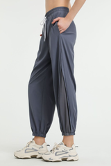 Women's Side Mesh Panel Pocket Quick Dry Athletic Jogger