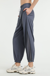 Women's Side Mesh Panel Pocket Quick Dry Athletic Jogger