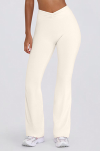 Women's Brushed Pleated Sports Yoga Flared Pants