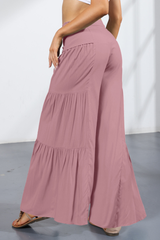 Women's vintage layered wide-leg pants