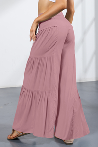 Women's vintage layered wide-leg pants