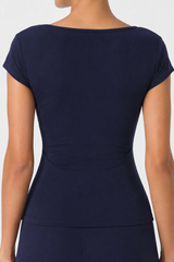 Women’s Summer Square Neck Form-Fitting Pilates T-shirt