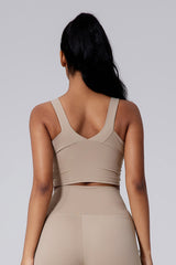Women Open-Back Naked-Feel Yoga Built-In Bra Waist-Cinching Workout Tank Top