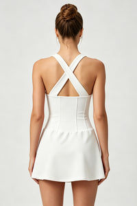 Women's Corset-Style Tennis Dress with Built-In Shorts