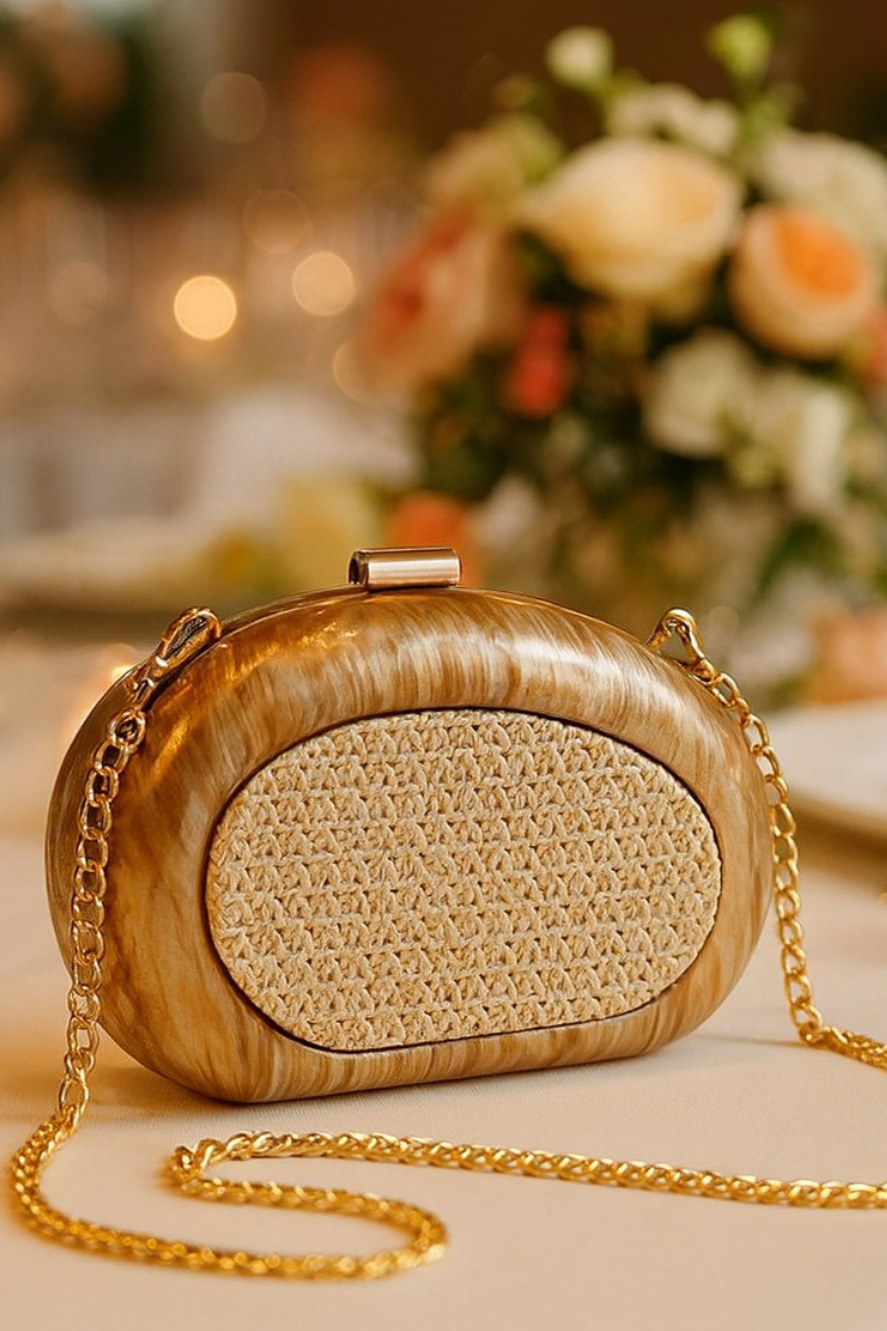 Women's Acrylic Shell Shape Patchwork Shoulder Crossbody Bag