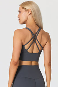 Detachable Chest Pad Cross-Back Sports Bra