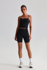 Women High-Waisted Peach Booty Yoga Set: Seamless Crotch Shorts + Y-Back Sports Bra