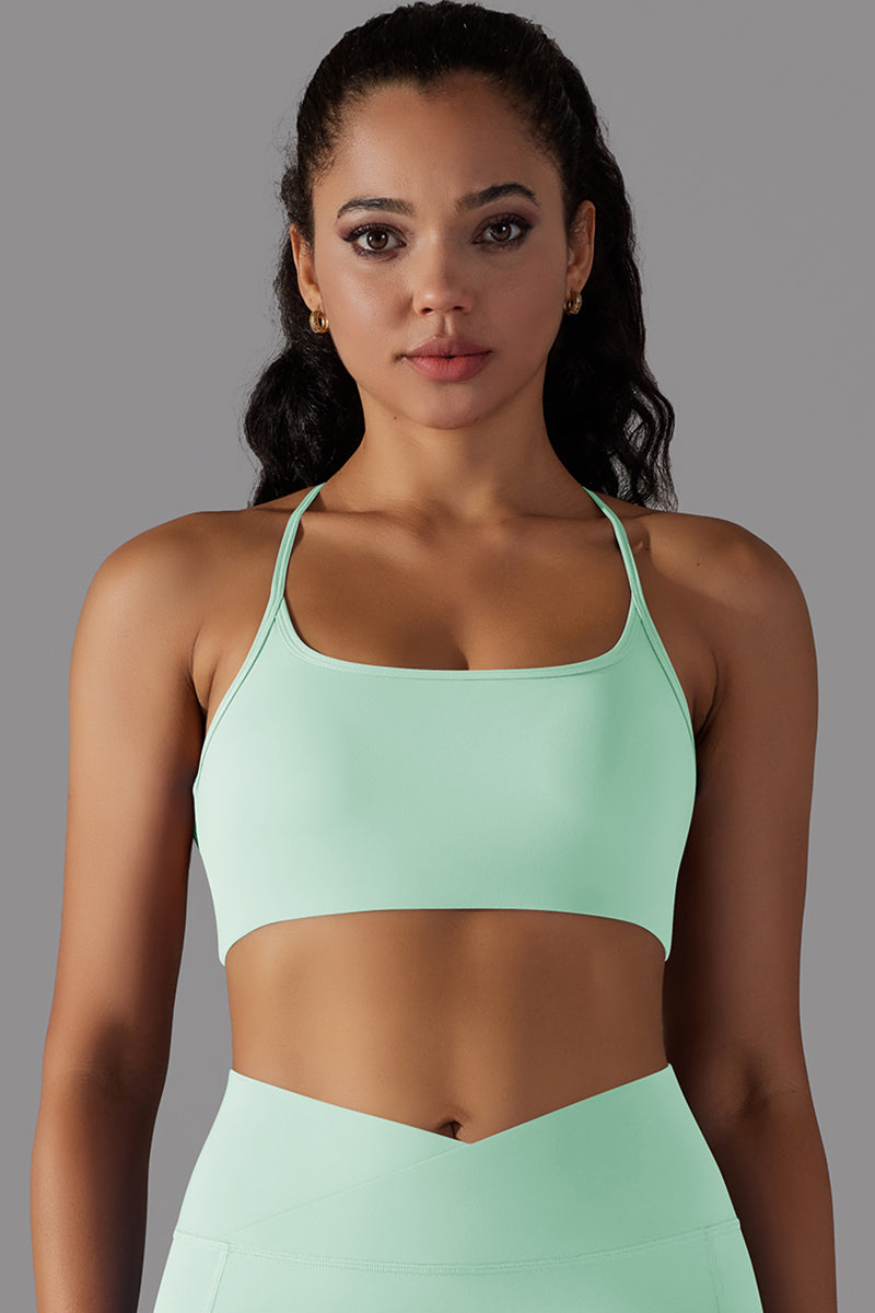 Women Halter Cross Back Sports Bra