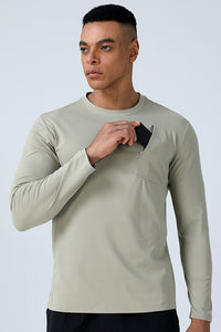 Men Quick-Dry Round-Neck Training Long Sleeve T-Shirt