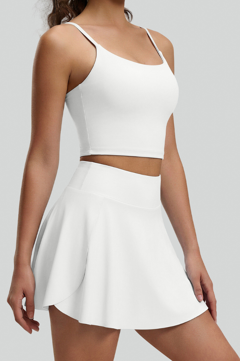 Women's Criss‑Cross Back Cami Top & Skort Yoga Set