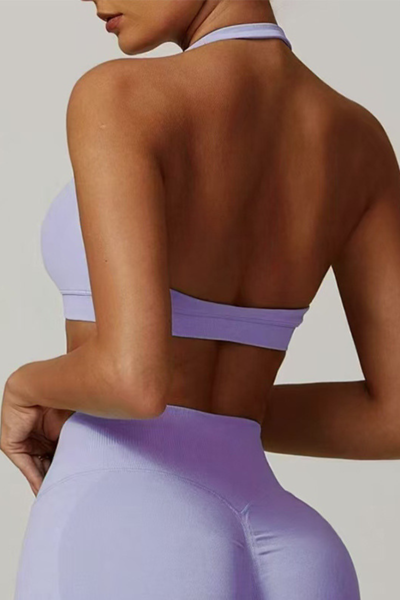 Women's Athletic Halter U-neck Backless Bra