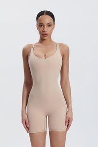 Women'S Dance Fitness V-Neck Double Strap Bodysuit