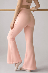 Women's Cross V-Waist Side Pockets Athletic Yoga Flare Pants